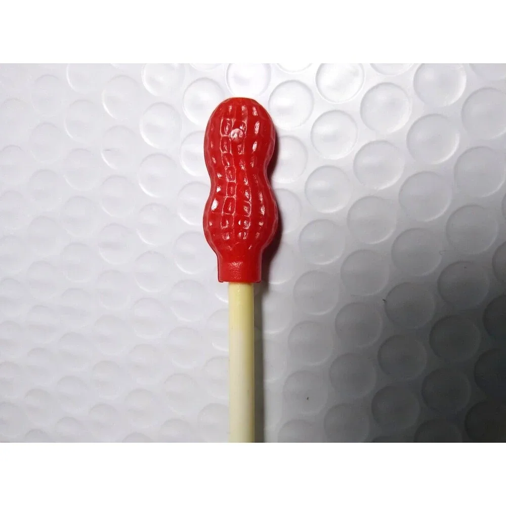 The Peanut Shoppe Vintage Red Drinking Straw Embossed Nut Shaped Top Retro Cool